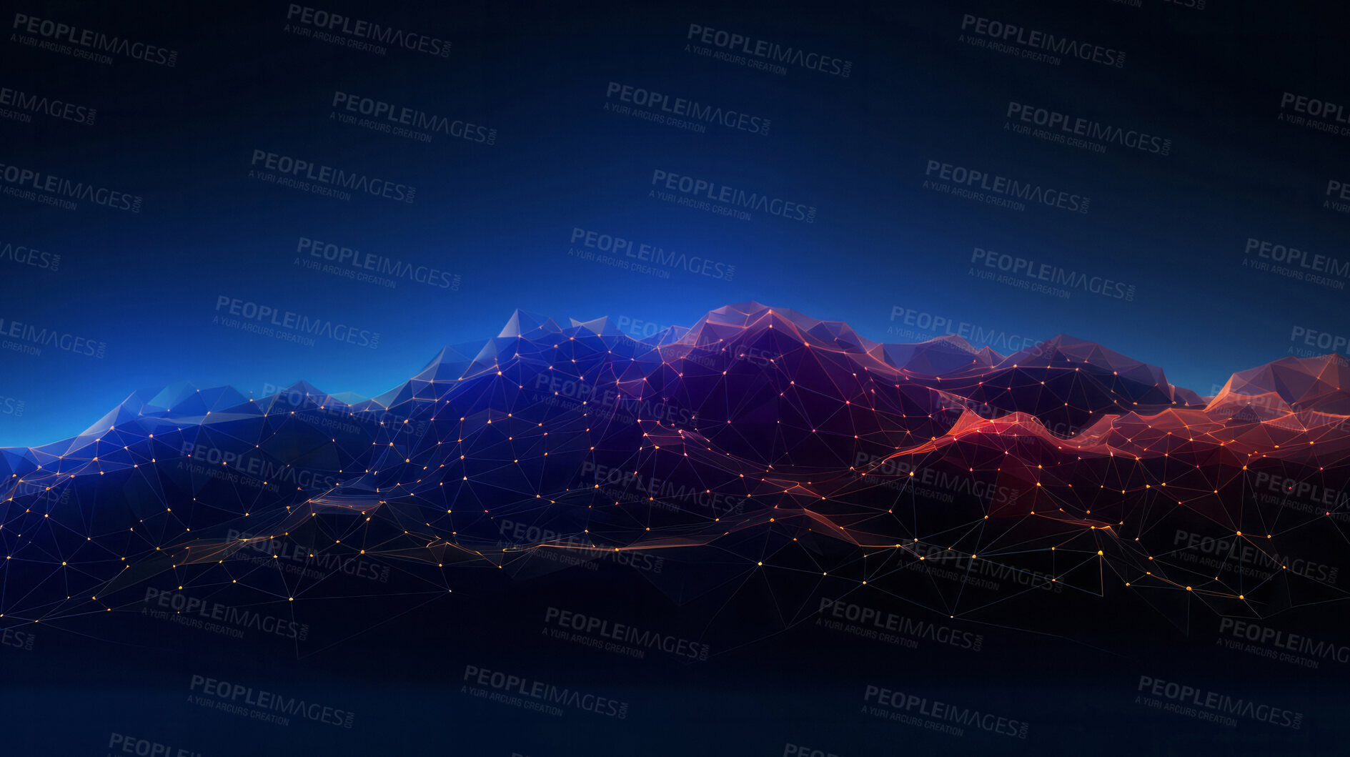 Buy stock photo Digital plexus waveform. Connecting lines and dots. Stock market concept.