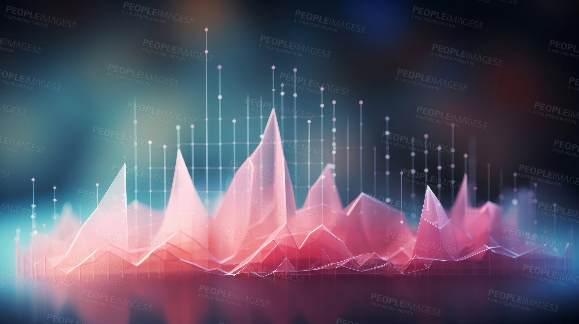 Buy stock photo Colourful, digital financial chart and graphs. Abstract data concept.