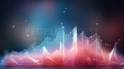 Colourful, digital financial chart and graphs. Abstract data concept.