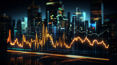 Abstract stock market graphs. Business and financial concepts.City back ground.