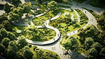 Architecture, environment and future with park in city for carbon footprint