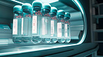 Medical vial medicine treatment production. Pharmaceutical beauty industry and laboratory test