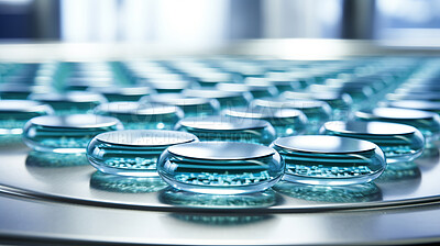 Petri dish plates in laboratory. Advanced biotechnology research concept