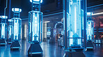 Modern futuristic technology medical science factory lab for research and analysis