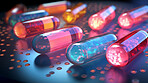 Pills and medical science development for future drugs, medicine and pharmaceutical innovation