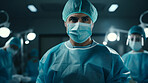 Surgeon or doctor in the operating hospital room -performing an operation