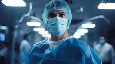 Surgeon or doctor in the operating hospital room -performing an operation