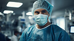 Surgeon or doctor in the operating hospital room -performing an operation