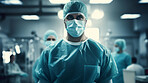 Surgeon or doctor in the operating hospital room -performing an operation