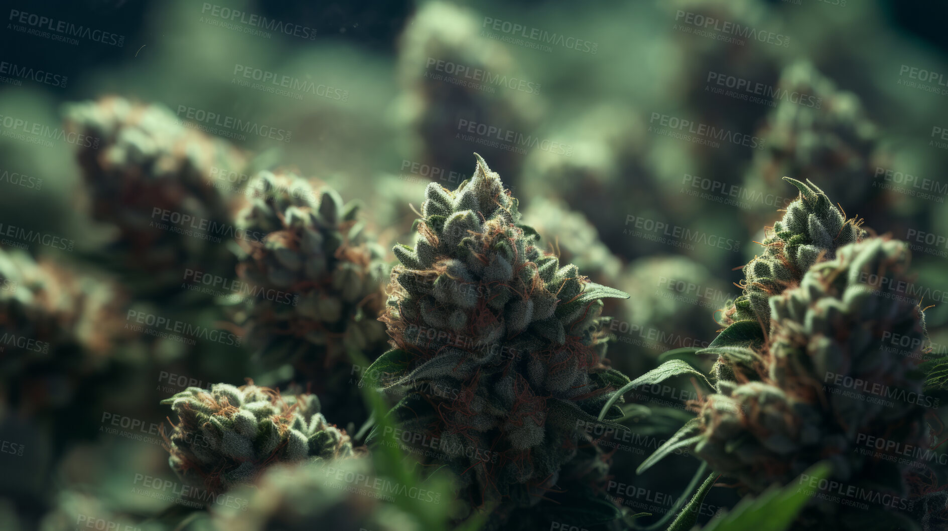 Buy stock photo Close up of cannabis buds, prescription medical marijuana strain.