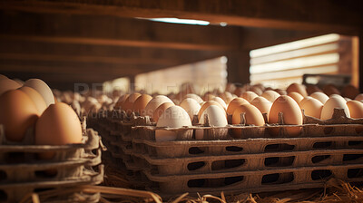 Colorful chicken eggs at a free range chicken and egg farm, fresh eggs for sale