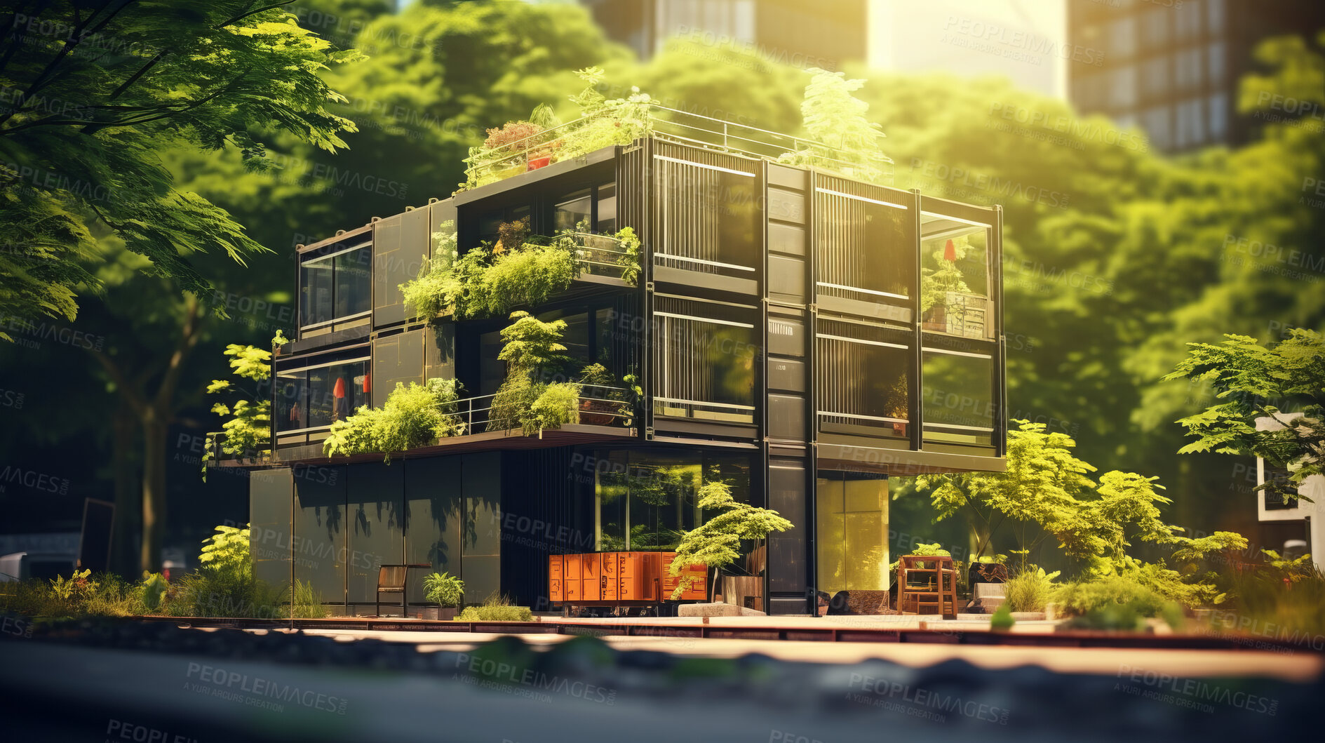 Buy stock photo Sustainability and recycle concept for container box  office, house, or vacation
