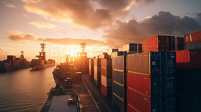Container ship or cargo shipping business for import and export of goods