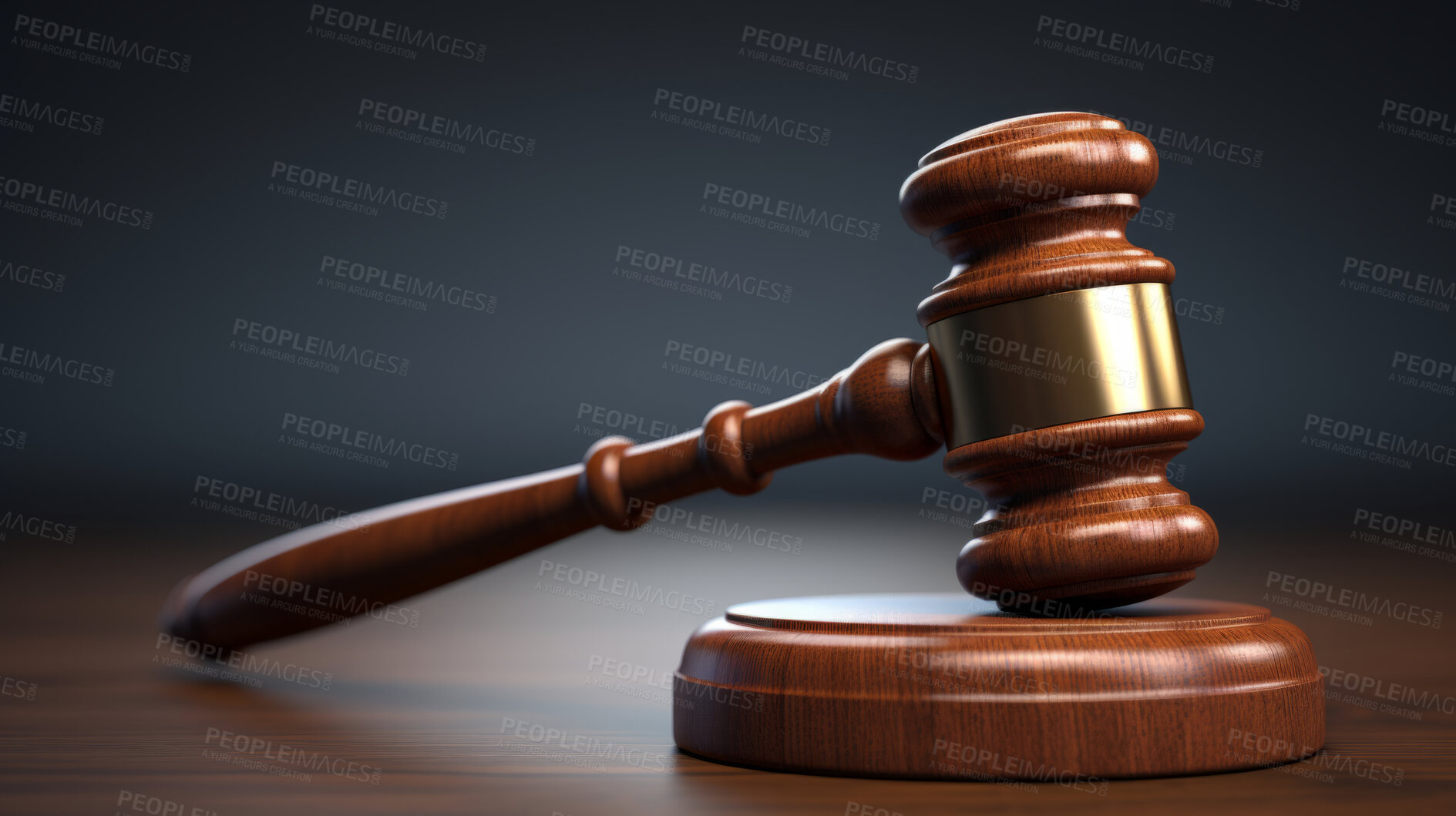 Buy stock photo Wooden legal gavel on an office desk or court room, judge's gavel for final verdict