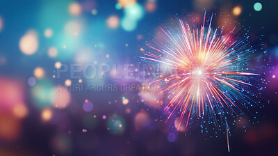 Colorful fireworks celebration for New Year or birthday event. Festive background banner