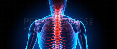 Human body anatomy xray. Pain inflammation medical injury illustration.