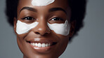 Closeup beauty portrait of a smiling woman for spa beauty and skincare in studio