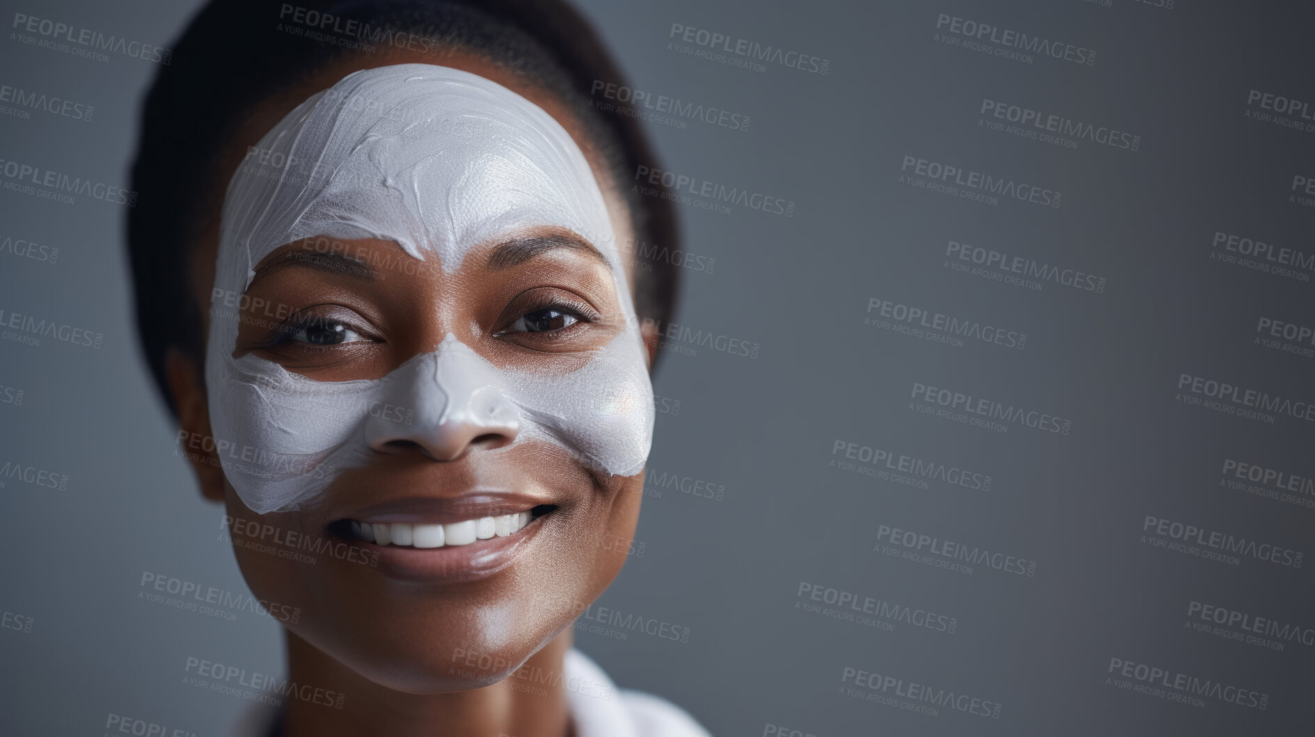 Buy stock photo Radiant mature senior model woman smiling for spa beauty and skincare in studio