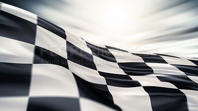 Black and white checkered flag. Motorsport racing symbol concept