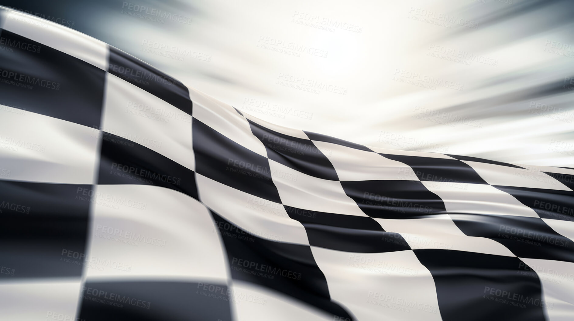 Buy stock photo Black and white checkered flag. Motorsport racing symbol concept