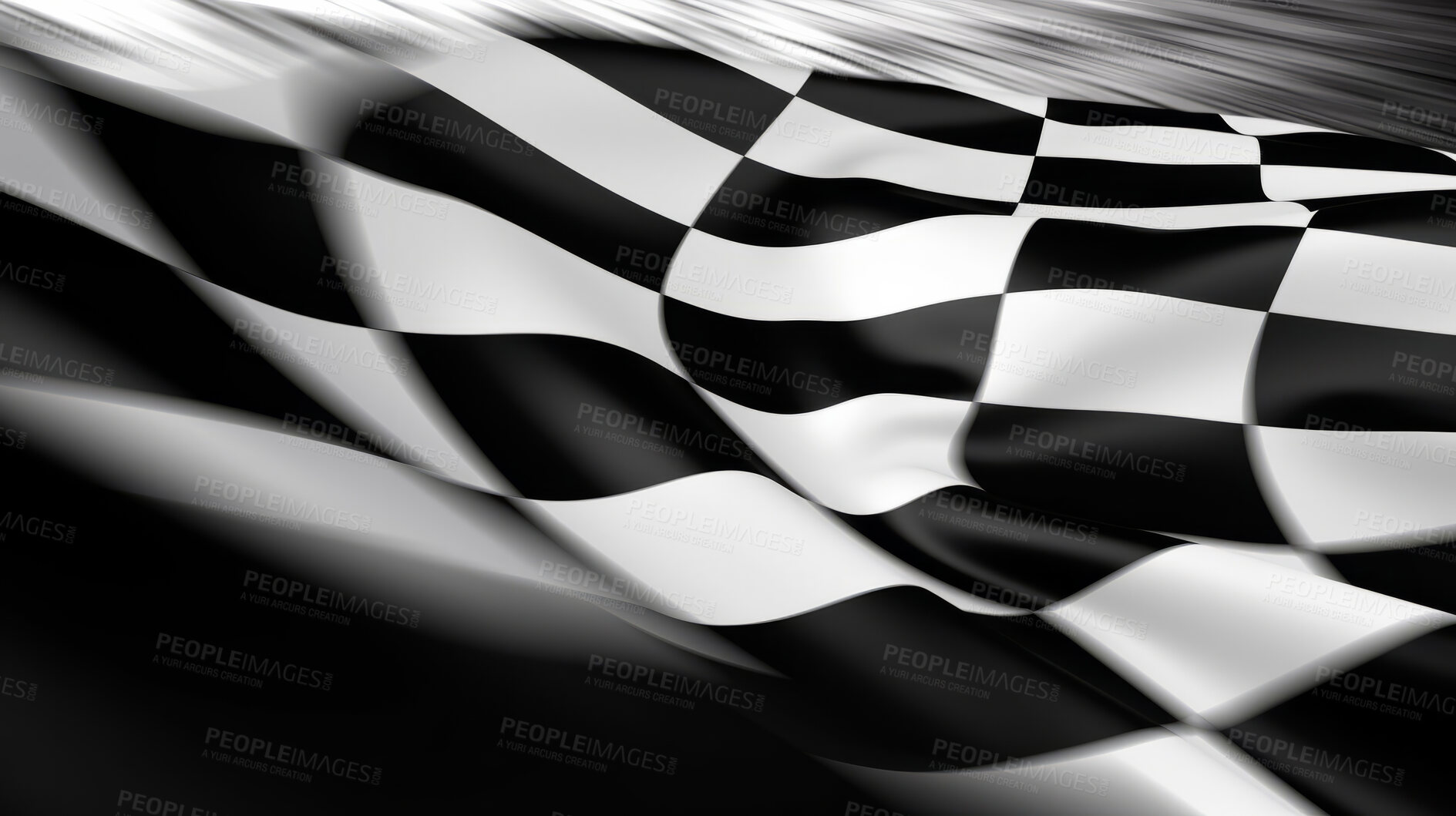 Buy stock photo Black and white checkered flag. Motorsport racing symbol concept