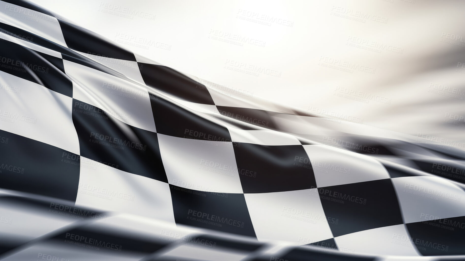 Buy stock photo Black and white checkered flag. Motorsport racing symbol concept