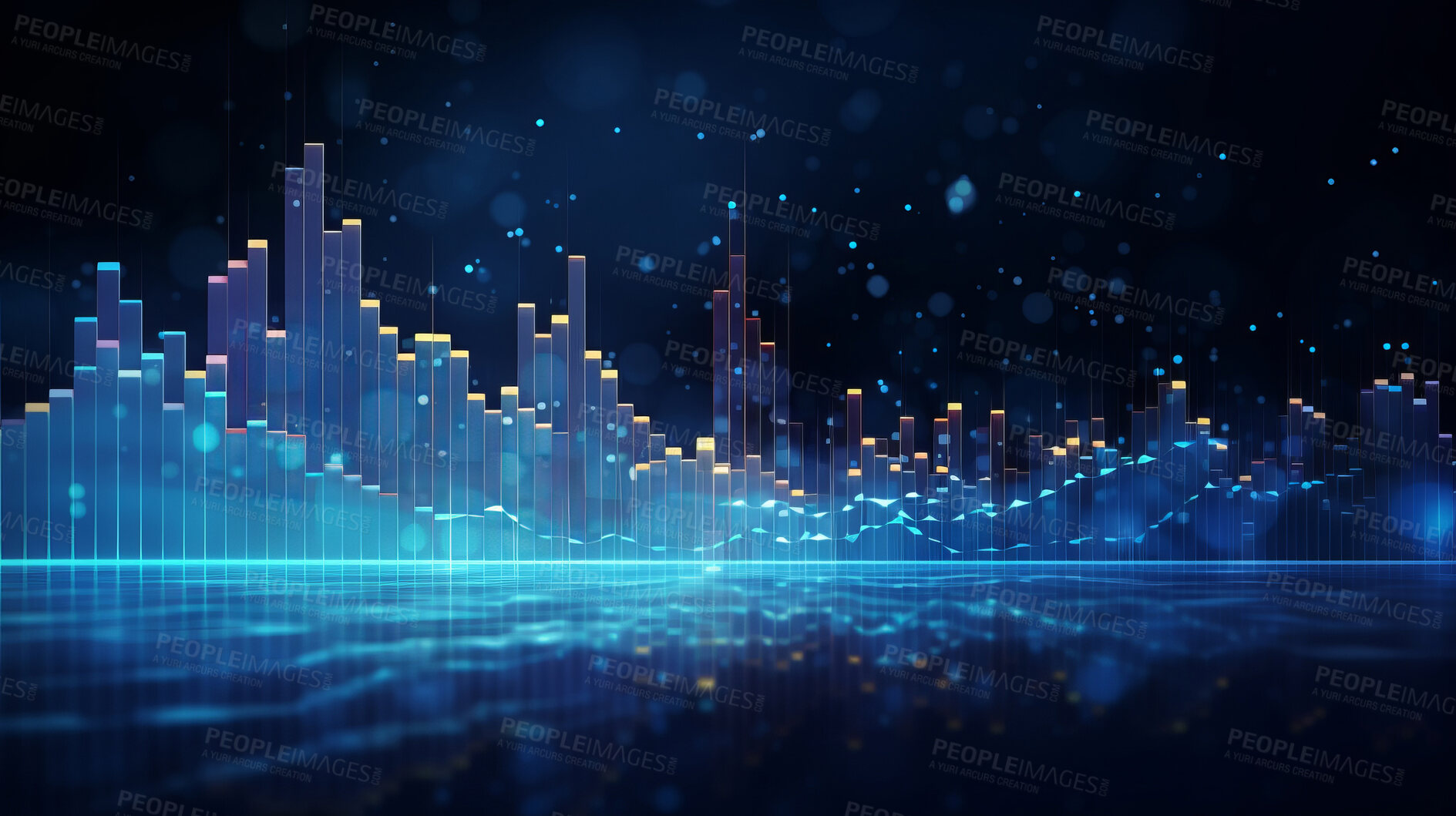 Buy stock photo Statistical information and futuristic financial trading chart. Information graph