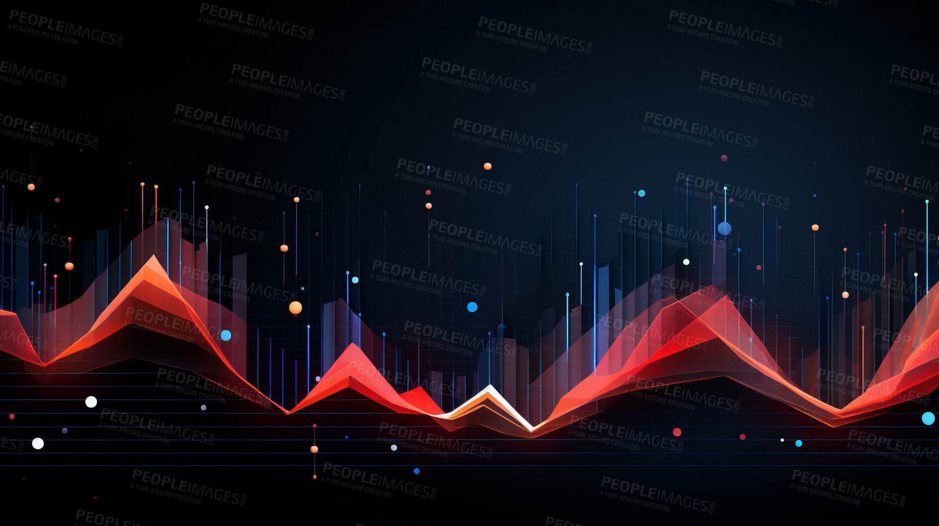 Buy stock photo Statistical information and futuristic financial trading chart. Information graph