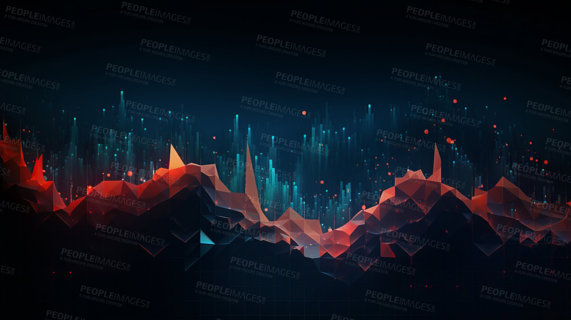 Buy stock photo Statistical information and futuristic financial trading chart. Information graph