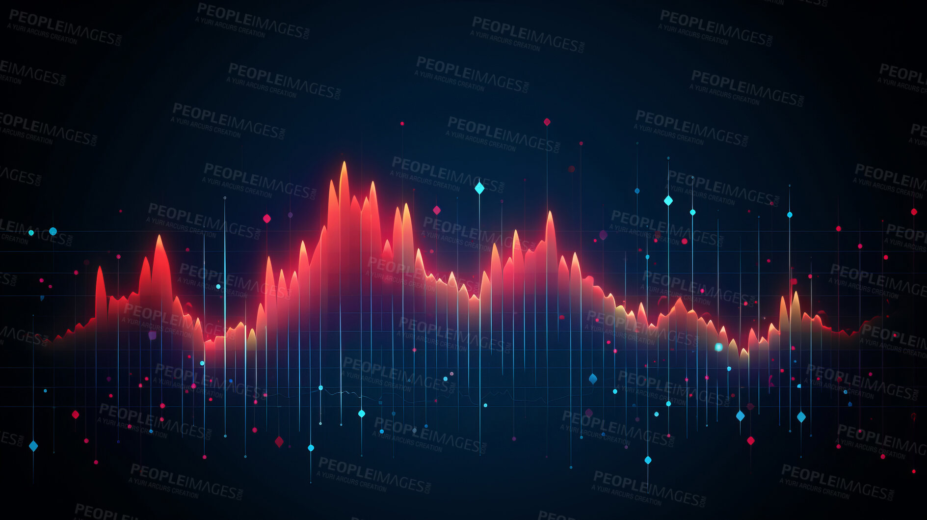 Buy stock photo Statistical information and futuristic financial trading chart. Information graph