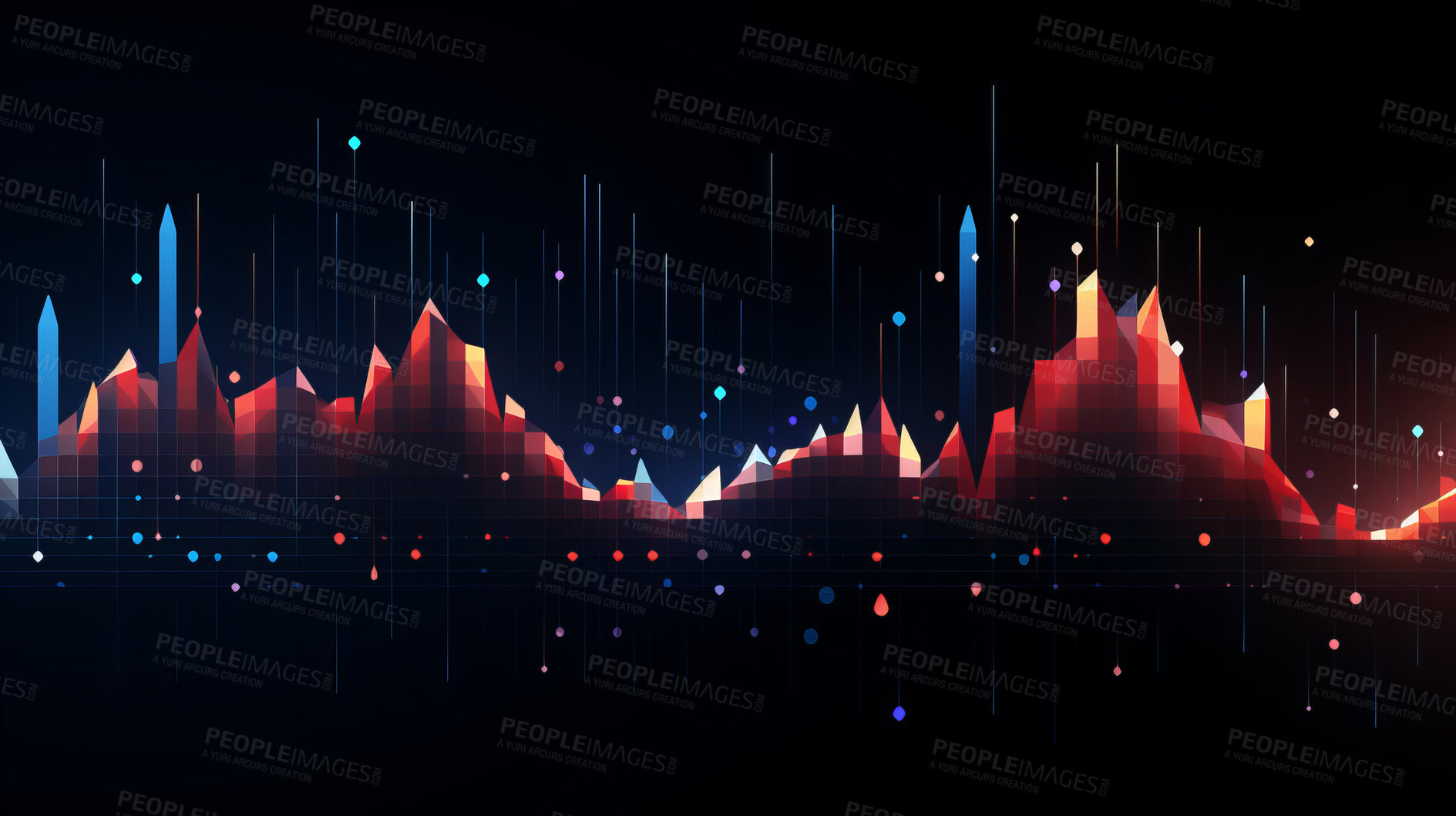 Buy stock photo Statistical information and futuristic financial trading chart. Information graph