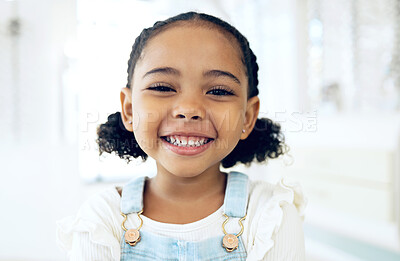 Buy stock photo Optometry store, happiness and portrait kid shopping for eyeglasses service, visual product or youth eyewear. Vision wellness, ocular eye care or face of child, client or customer for optical glasses