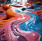 Vibrant 3d liquid paint swirls. Abstract background concept.