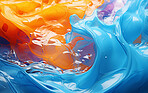 Vibrant 3d liquid paint swirls. Abstract background concept.