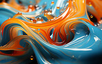 Vibrant 3d liquid paint swirls. Abstract background concept.