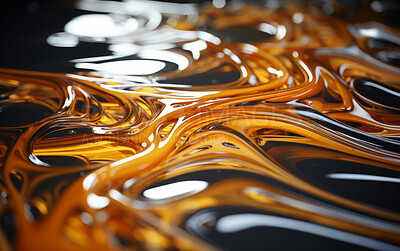 Vibrant gold 3d liquid paint swirls. Abstract background concept.