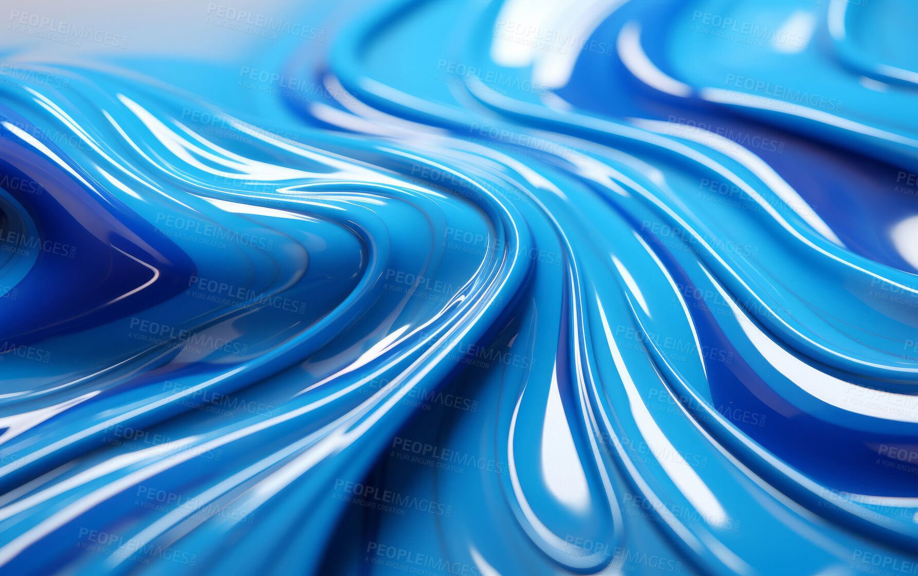 Buy stock photo Vibrant 3d liquid paint swirls. Abstract background concept.