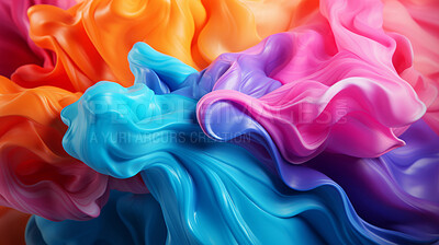 Buy stock photo Colorful vibrant, flowing 3d illustration. Abstract background concept.