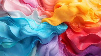 Buy stock photo Colorful vibrant, flowing 3d illustration. Abstract background concept.