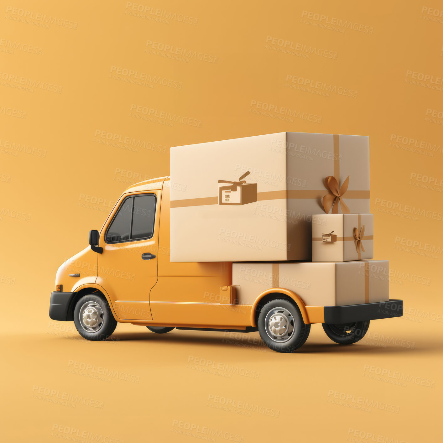 Buy stock photo Fast and efficient transport and delivery service. Safe shipping logistics