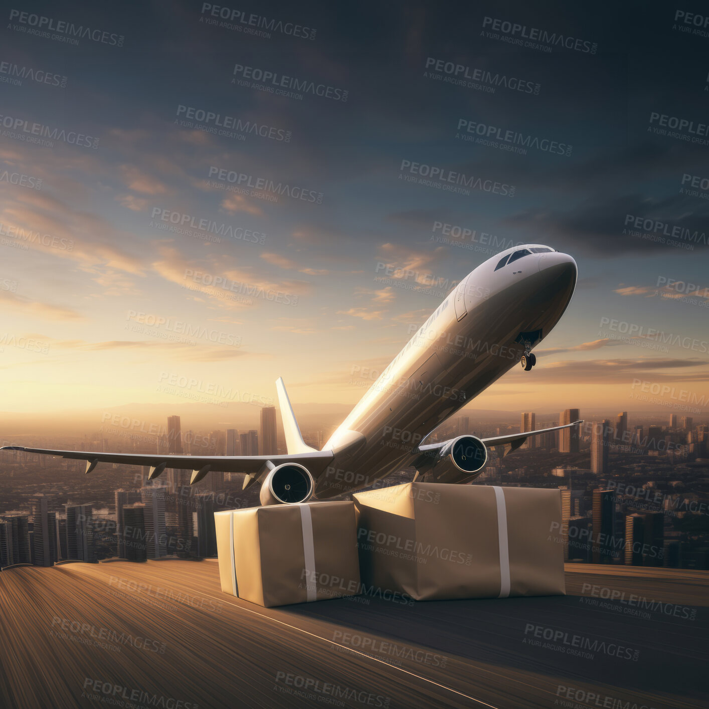 Buy stock photo Fast and efficient transport and delivery service. Safe shipping logistics