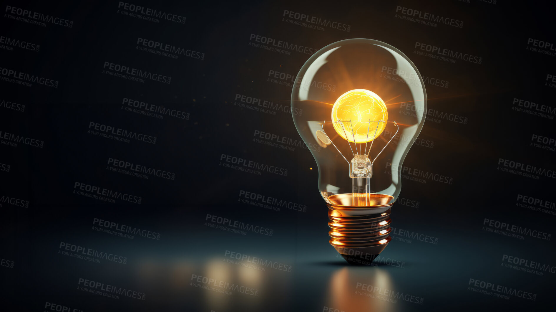 Buy stock photo Lightbulb on dark background. Innovation, data connection concept. Digital technology development