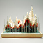 3d Abstract art heart rate model. Measure heartbeat pulse data