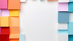 A frame of sticky notes around a white empty space. Copy space concept.