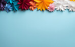 Paper flower decor on background. Abstract copy space concept.