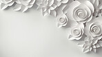 Paper flower decor on background. Abstract copy space concept.