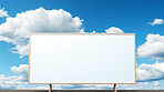 Rectangle banner against cloudy background. Copy space concept.