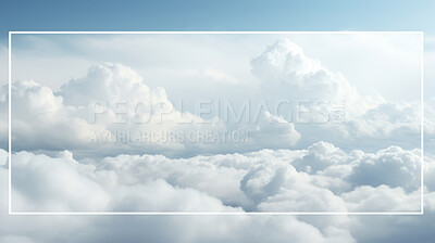 Buy stock photo Rectangle frame in clouds. Copy space concept.