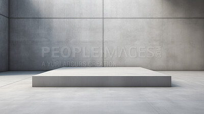 Blank concrete space interior, 3d rendering or showroom platform for product display
