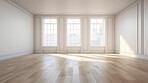 Interior empty room 3D render. With window in modern house or living room mockup area